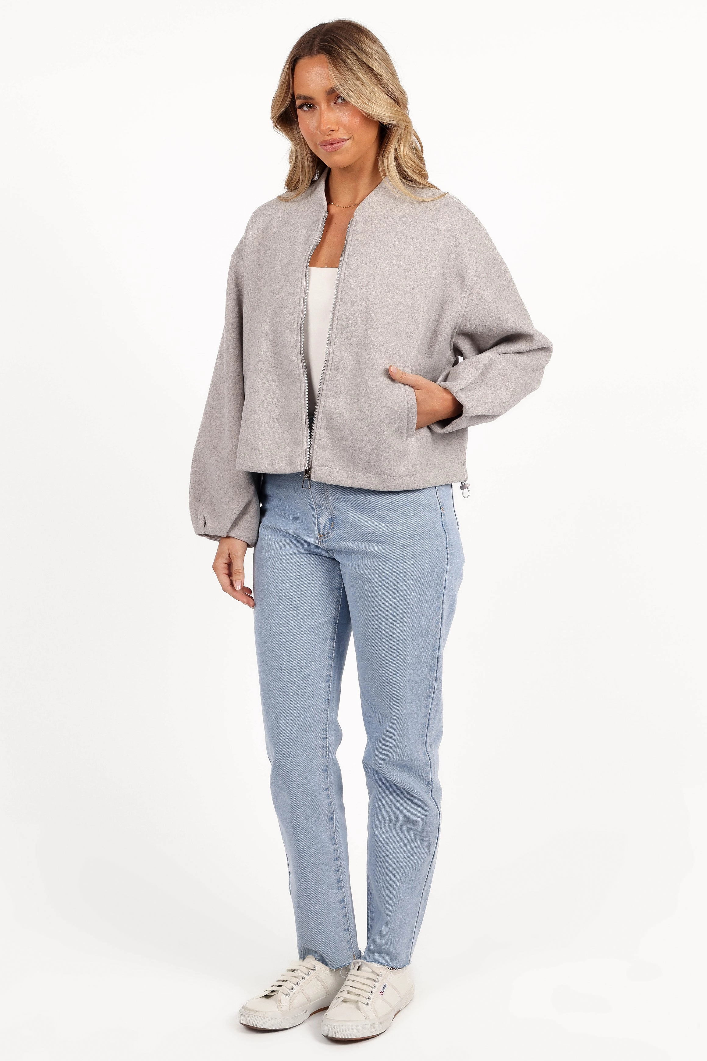 Liv Zip Front Jacket - Grey