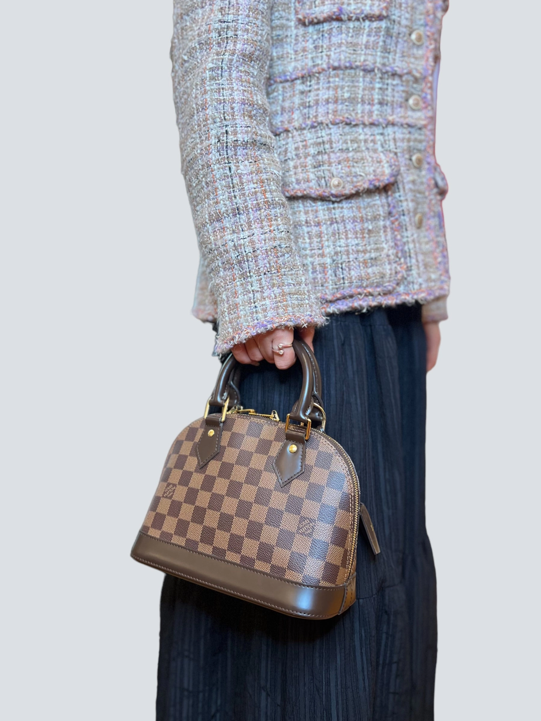 Louis Vuitton Damier Ebene Canvas Alma BB - Initialled LR