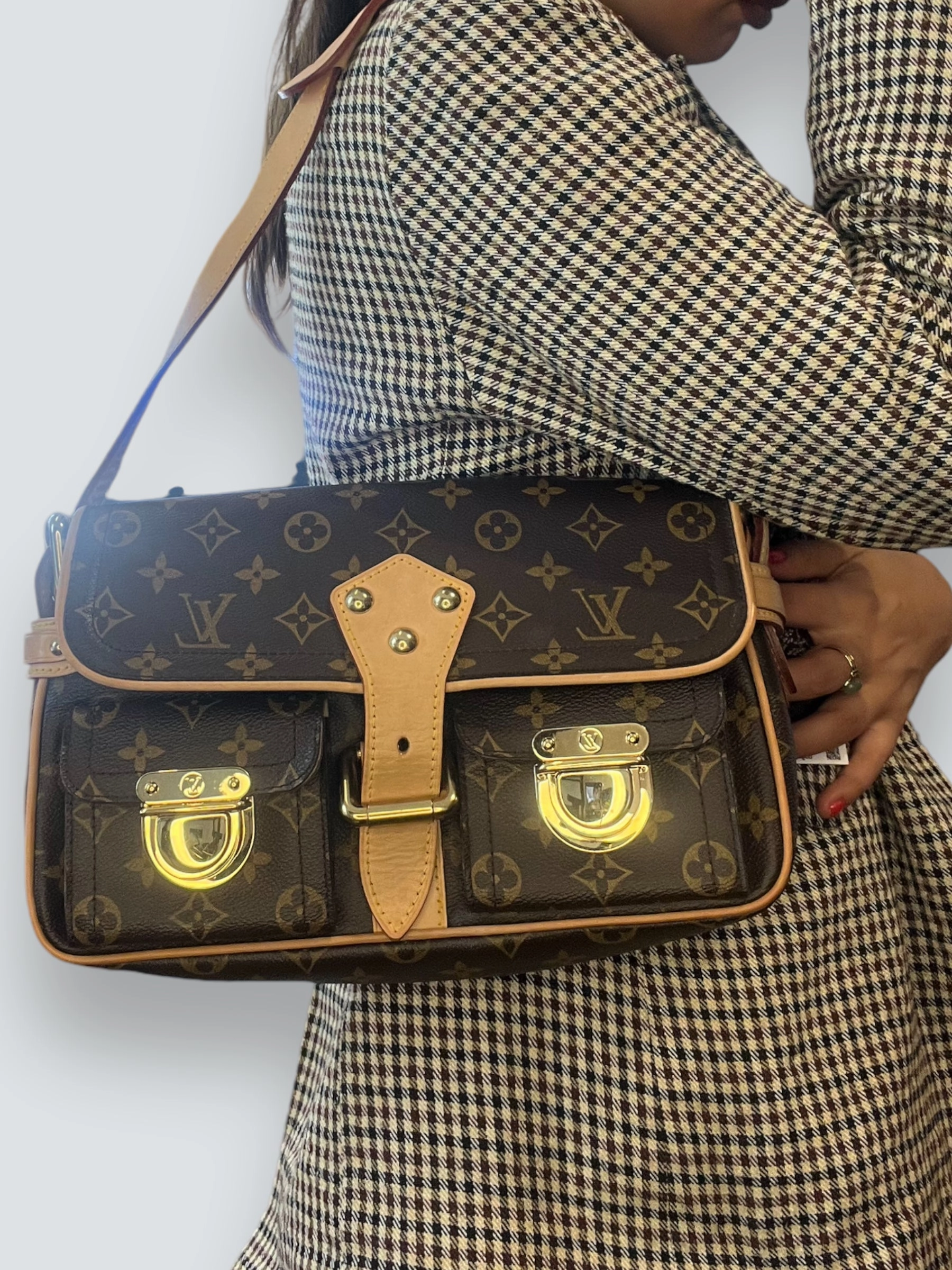 Louis Vuitton Monogram Canvas & Leather Hudson Shoulder Bag