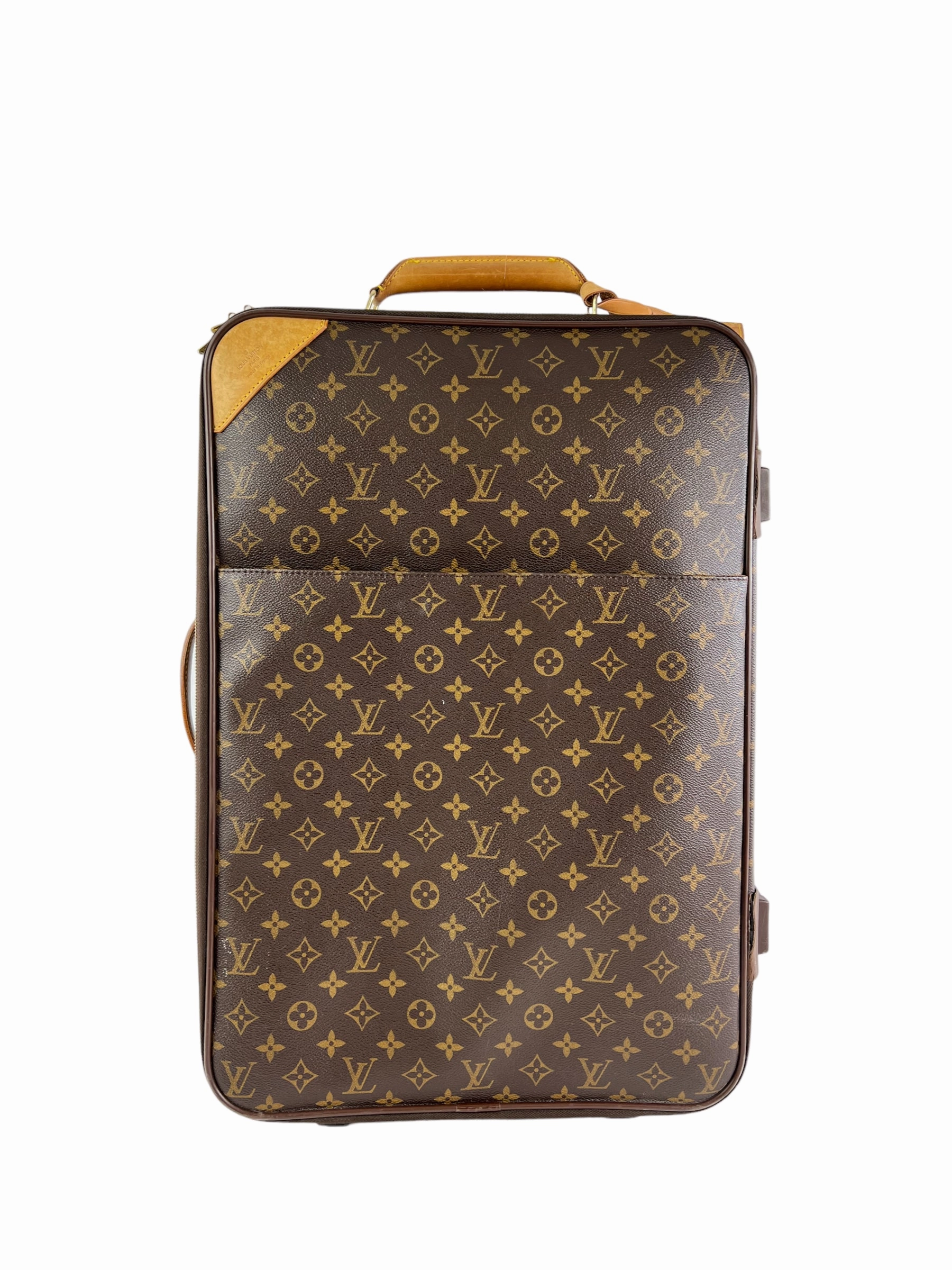 Louis Vuitton Monogram Canvas & Leather Pegase 55 Suitcase