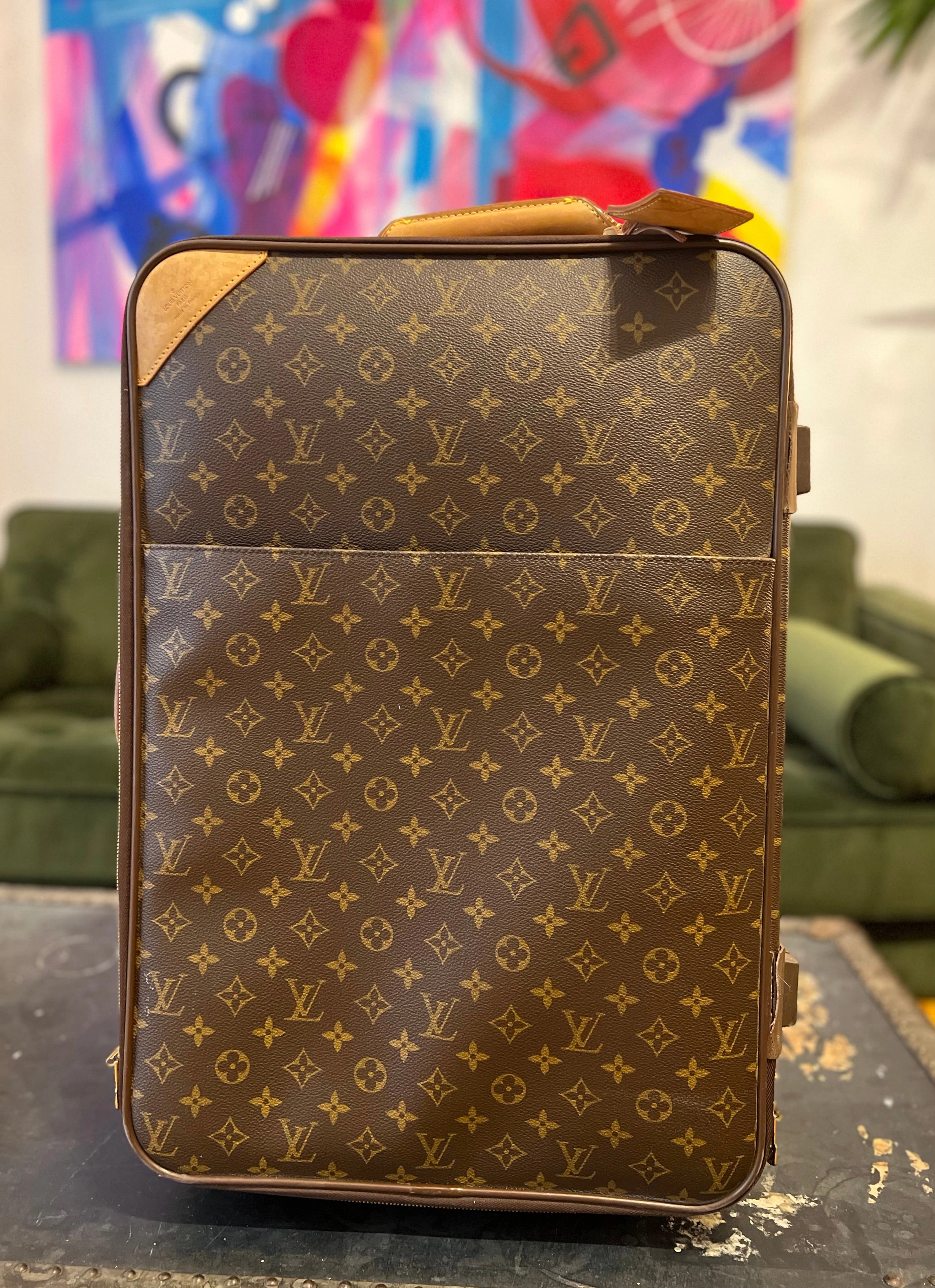 Louis Vuitton Monogram Canvas & Leather Pegase 55 Suitcase