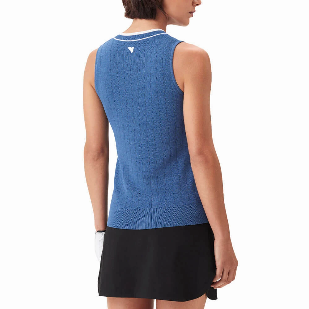 Macade Ana Sleeveless V-Neck Golf Vest Steel Blue - SS25 Women