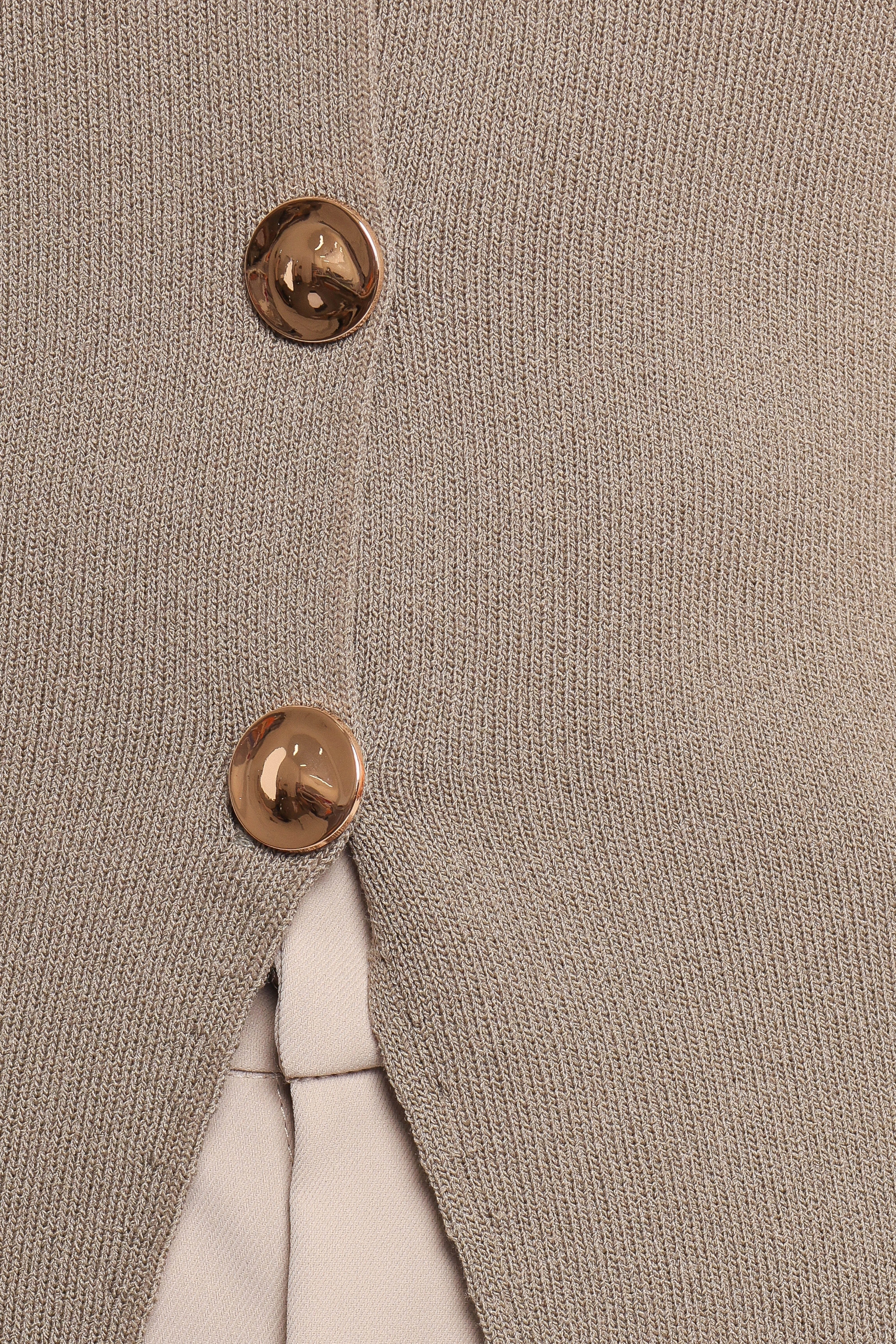 Machia Knit Vest Top - Khaki