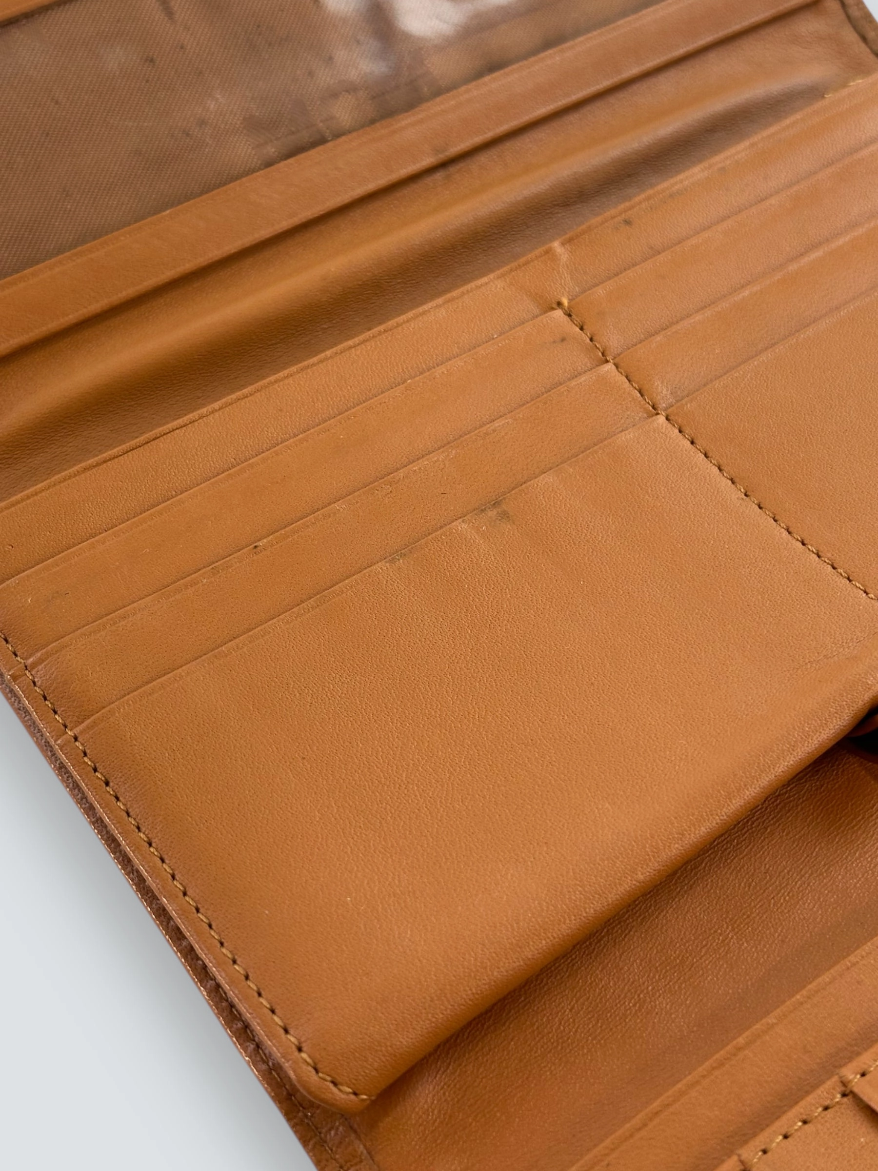 MCM Tan Canvas Trifold Wallet
