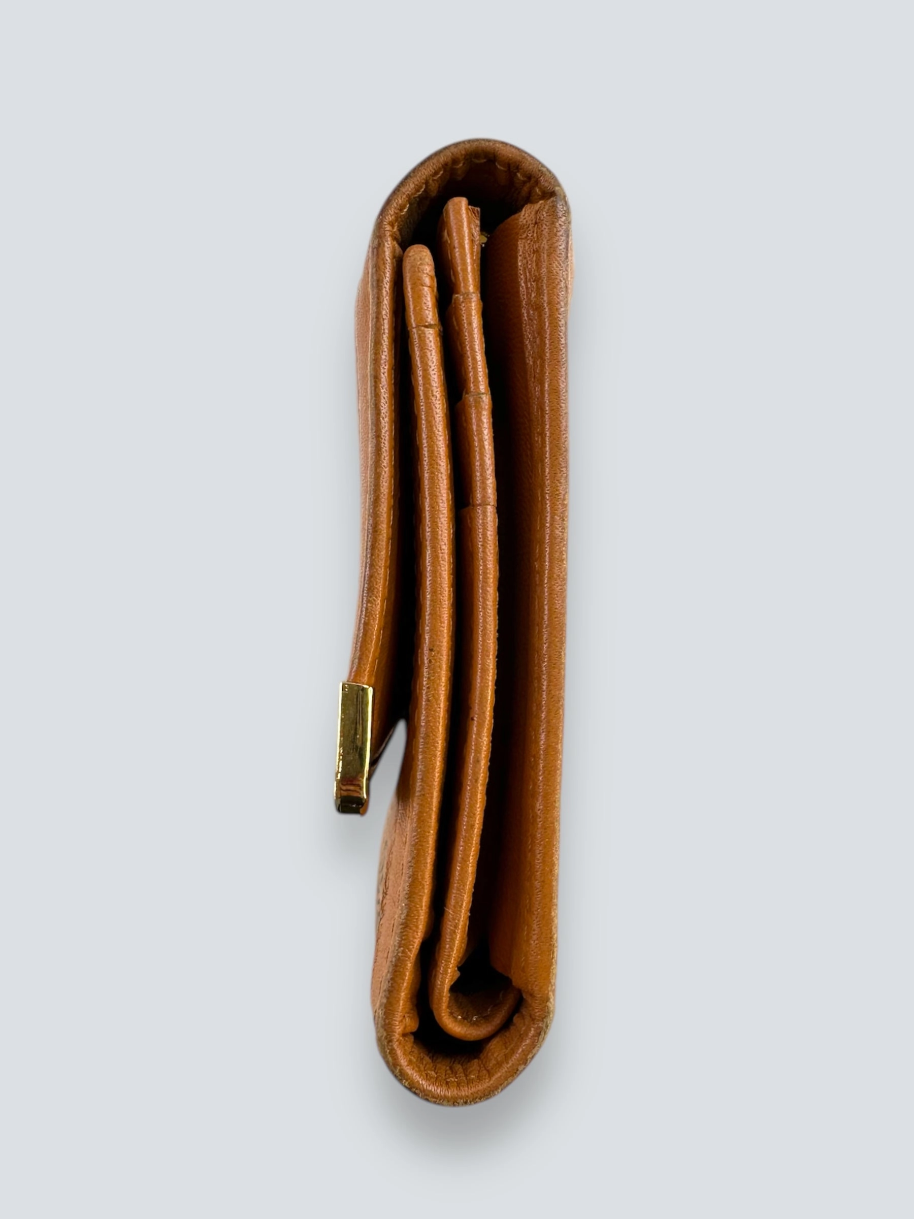 MCM Tan Canvas Trifold Wallet