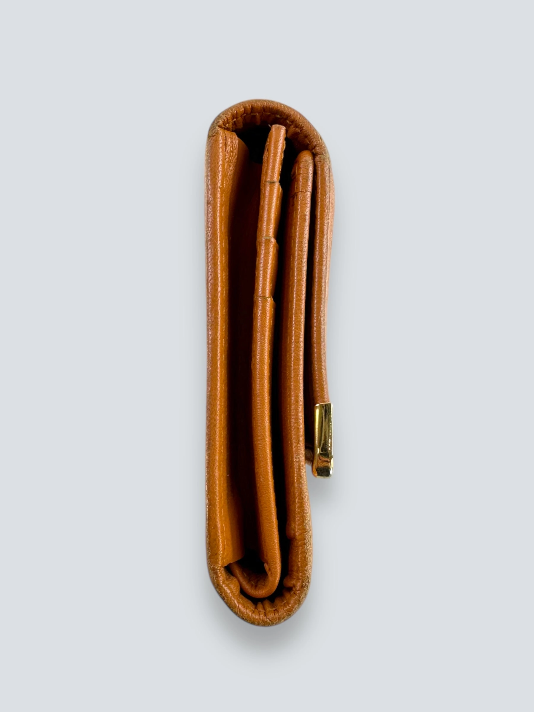 MCM Tan Canvas Trifold Wallet