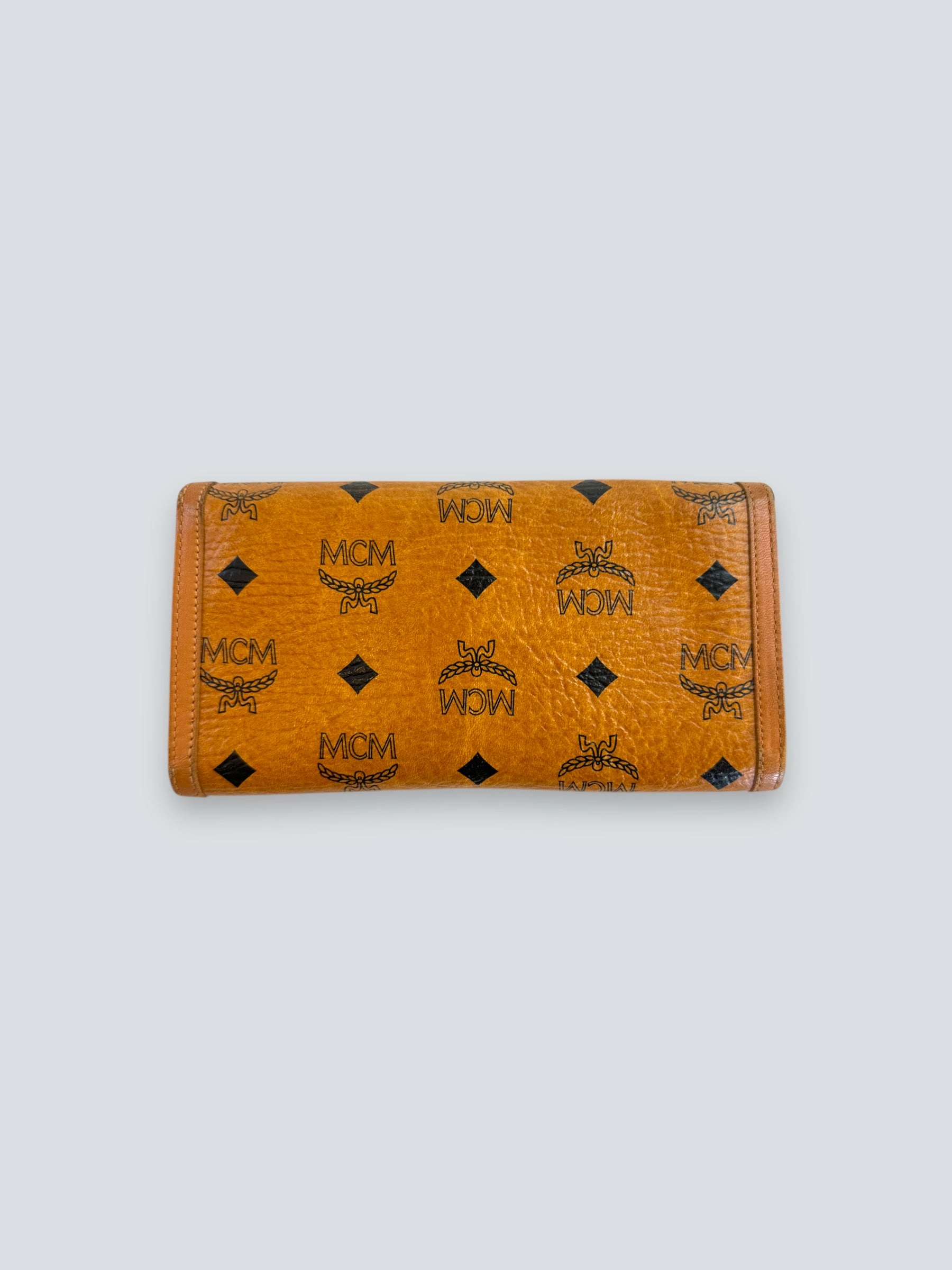 MCM Tan Canvas Trifold Wallet