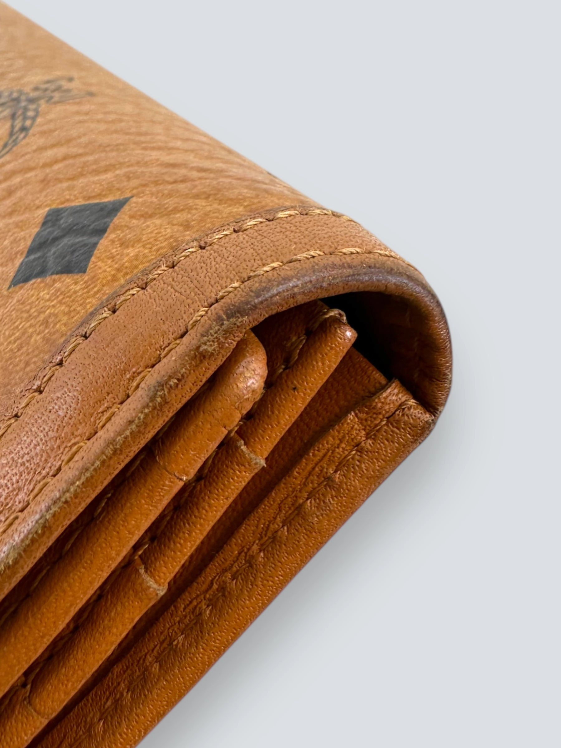 MCM Tan Canvas Trifold Wallet