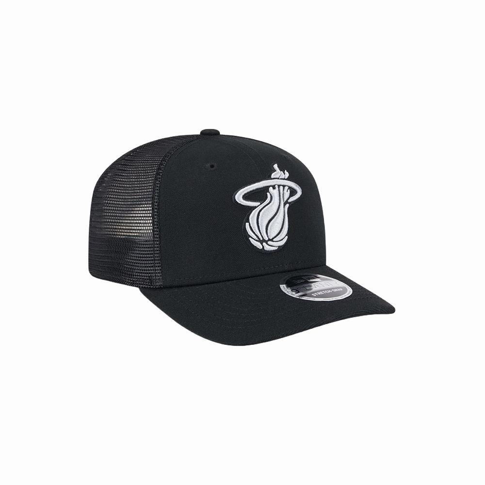 New Era Miami HEAT Black Canvas Stretch Snapback