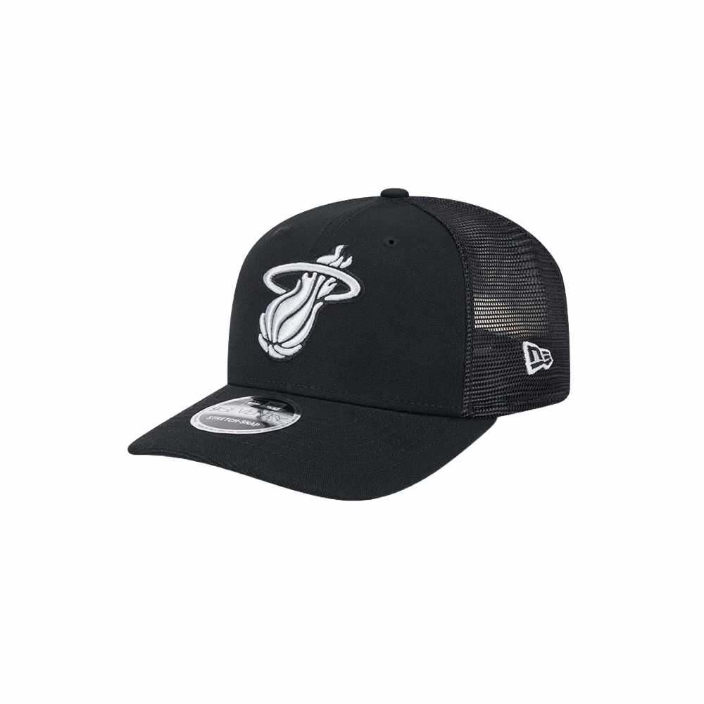 New Era Miami HEAT Black Canvas Stretch Snapback
