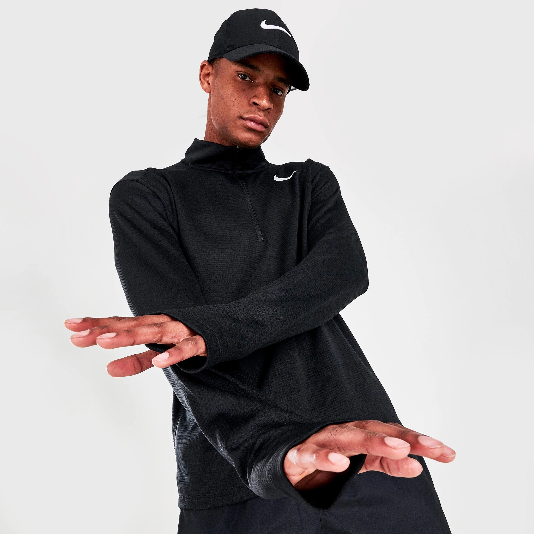 Nike Pacer Half-Zip Running Shirt Black / Black - Reflective Silver