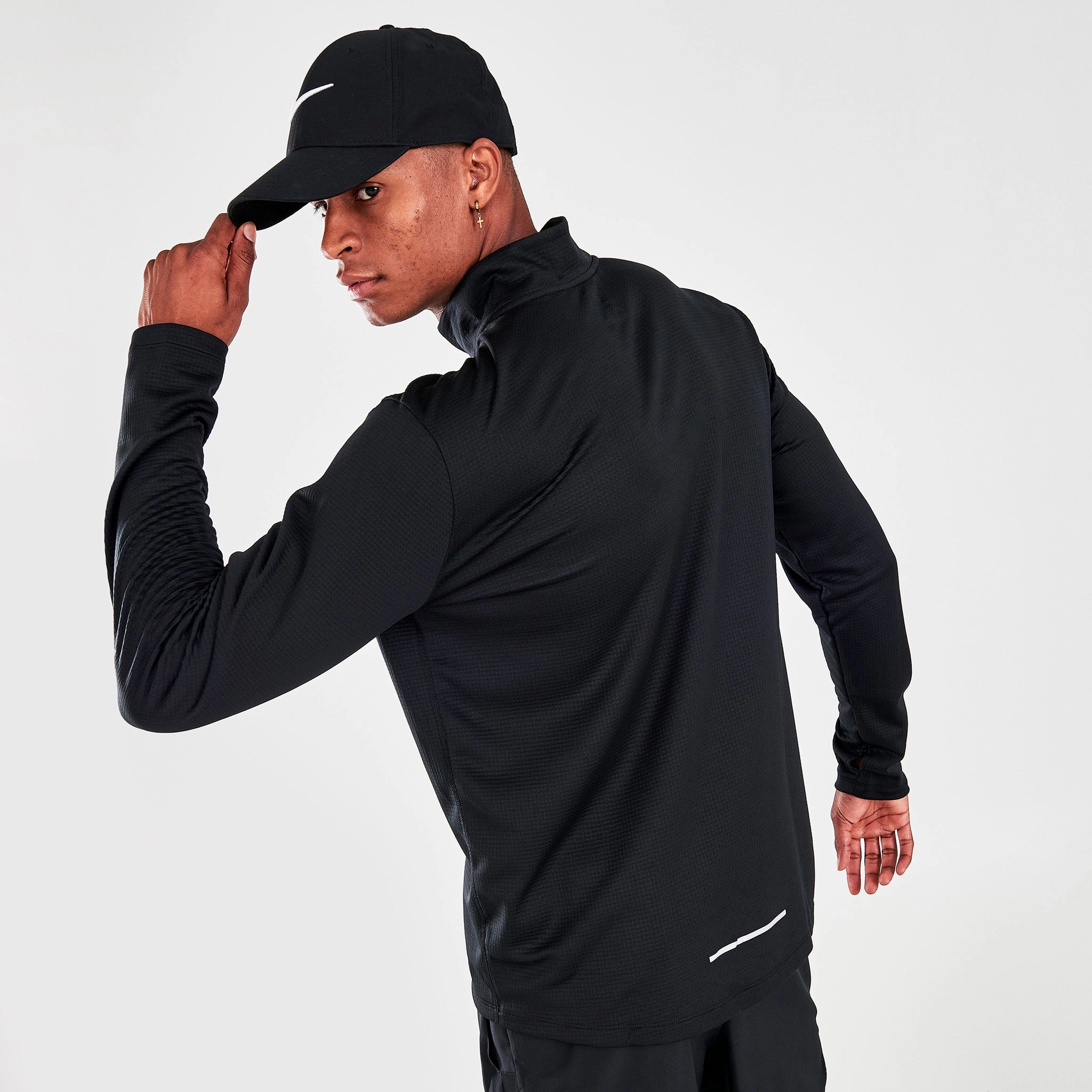 Nike Pacer Half-Zip Running Shirt Black / Black - Reflective Silver