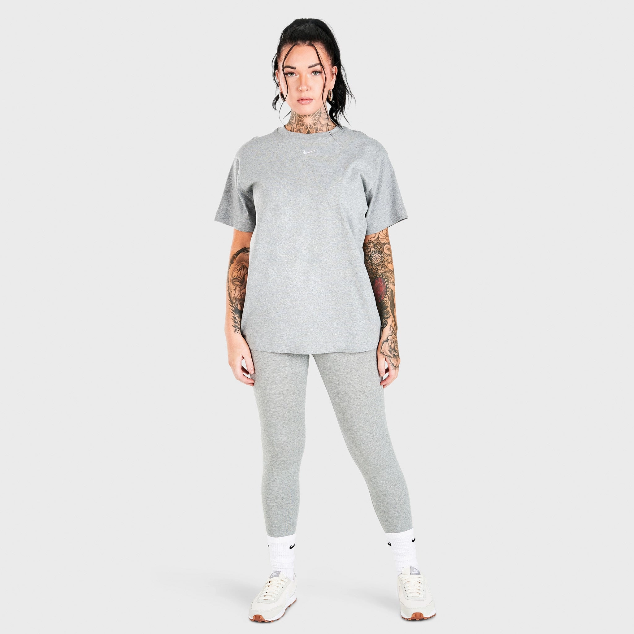 Nike Sportswear Women's Essential T-shirt Dark Grey Heather / White