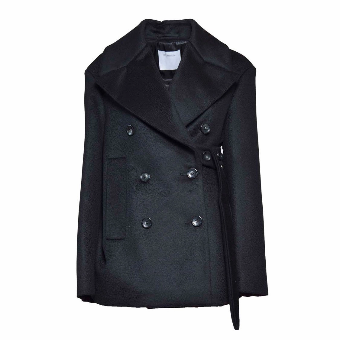 Oversized Double-Breasted Wool Blend Coat