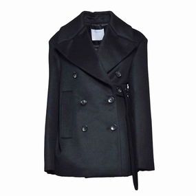 Oversized Double-Breasted Wool Blend Coat