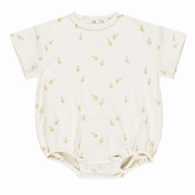 Relaxed Short Sleeve Bubble Romper - Lemons