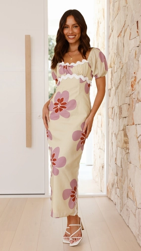 Seneca Maxi Dress - Butter/Pink Floral