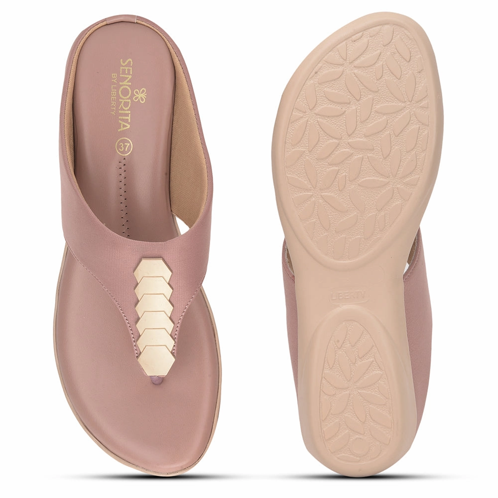 Senorita Formal Pink Flat Slipper For Women MK-201 By Liberty