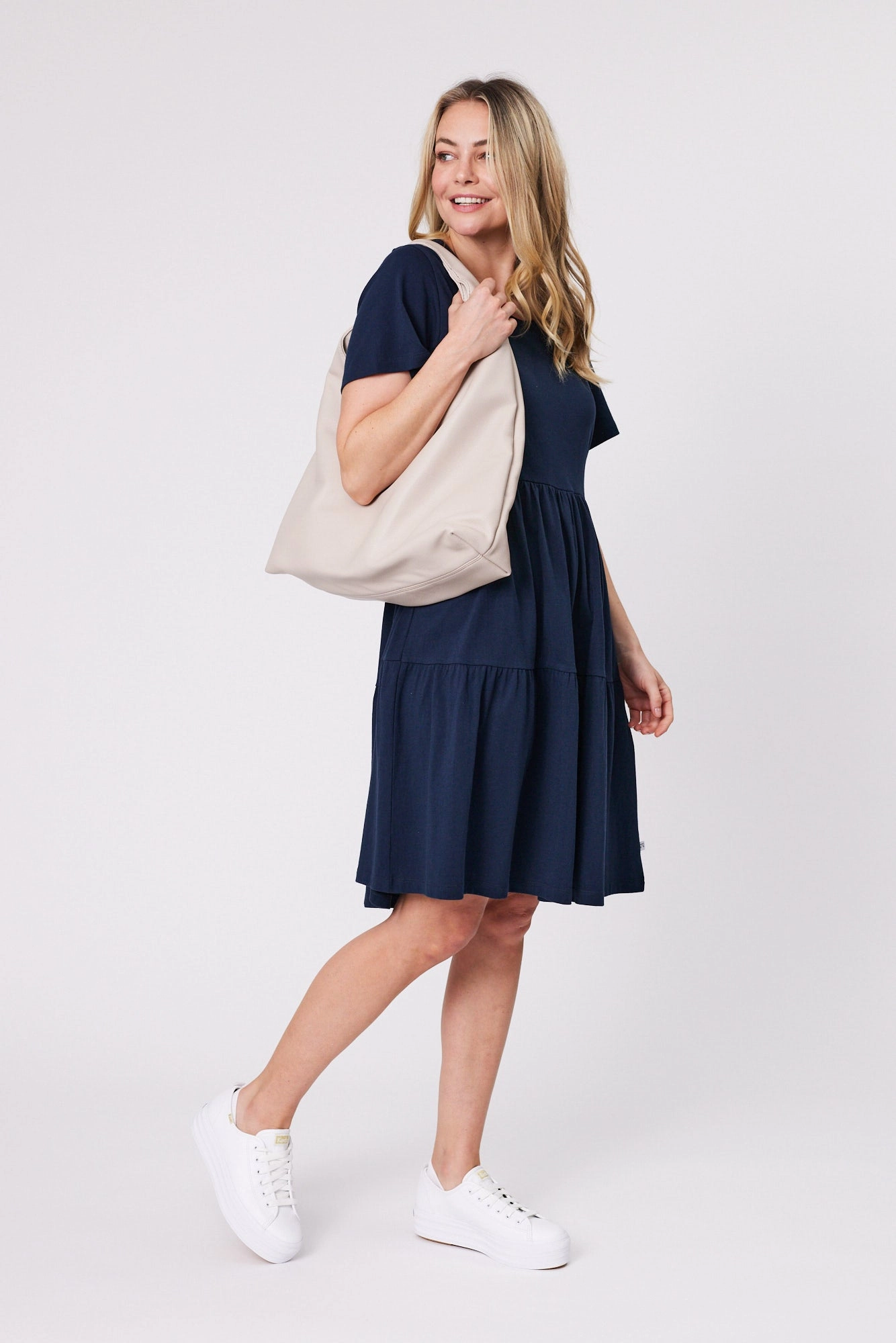 Shine On Essentials Empire Line Dress Navy