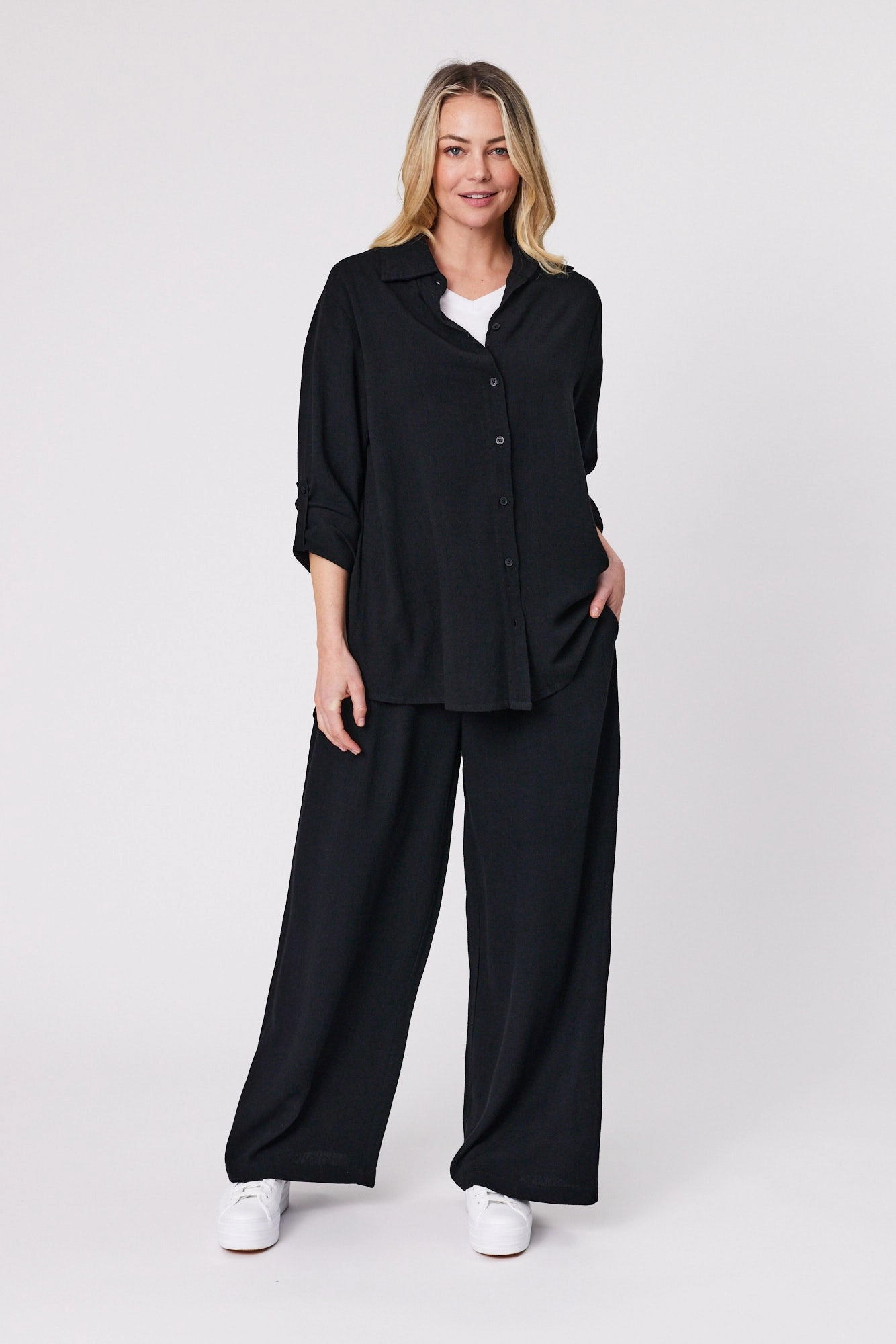 Shine On Essentials L/S Shirt Black