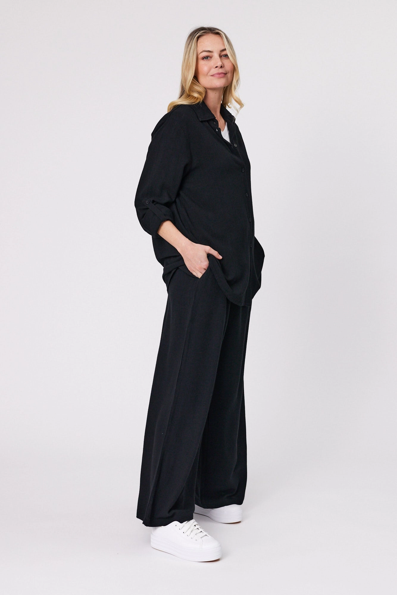 Shine On Essentials L/S Shirt Black