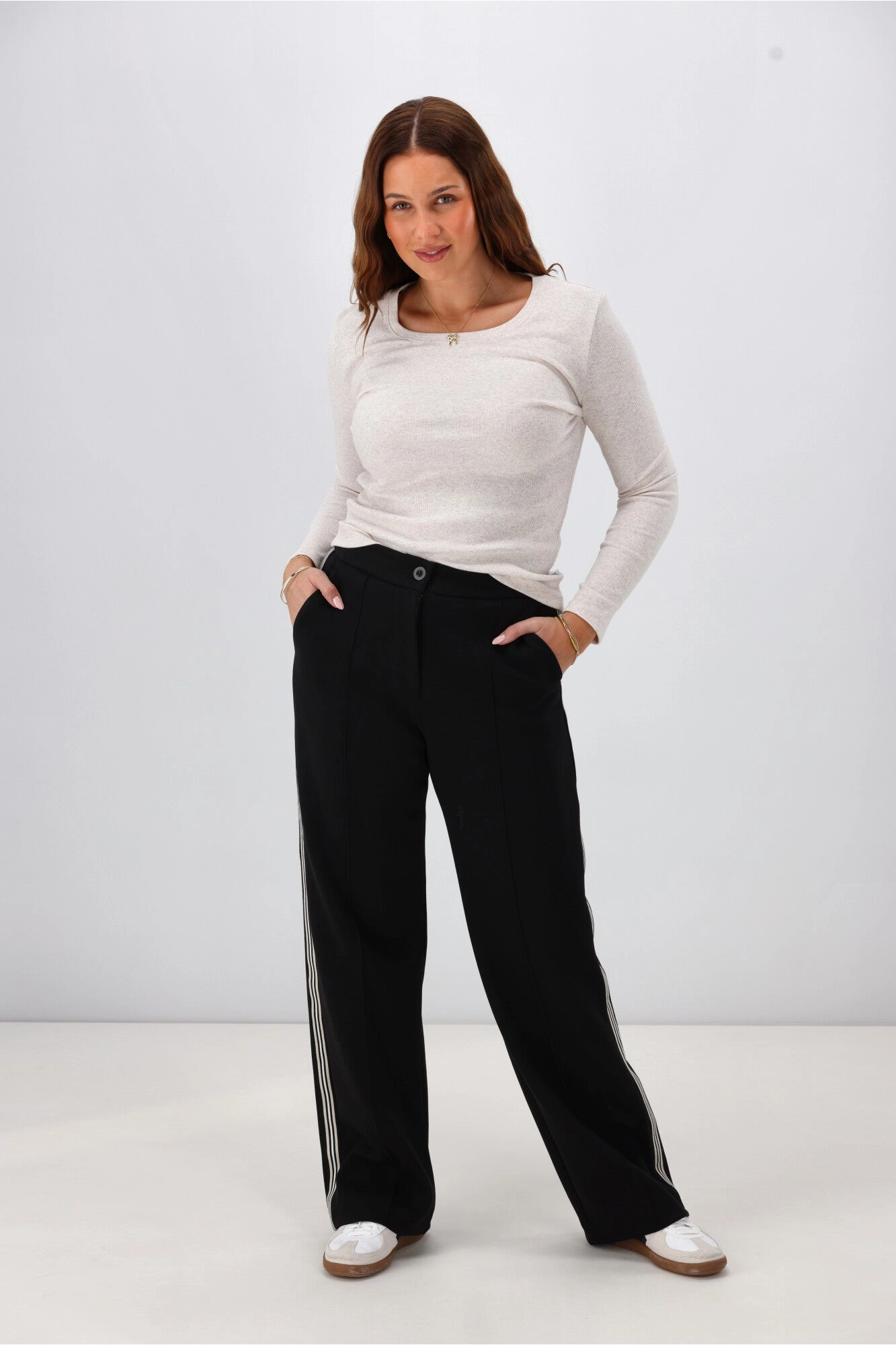 Shine On Label Kaz Ponti Pintuck Pant Black