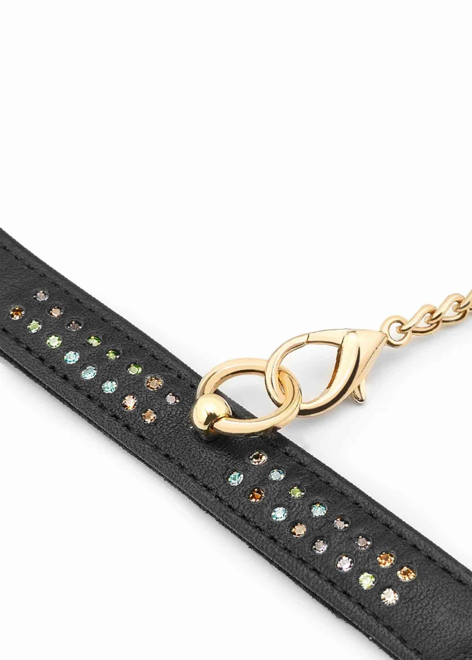 Shining Girl Leather Wrist Cuff (Black)