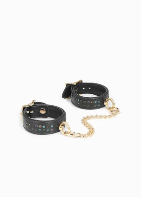 Shining Girl Leather Wrist Cuff (Black)