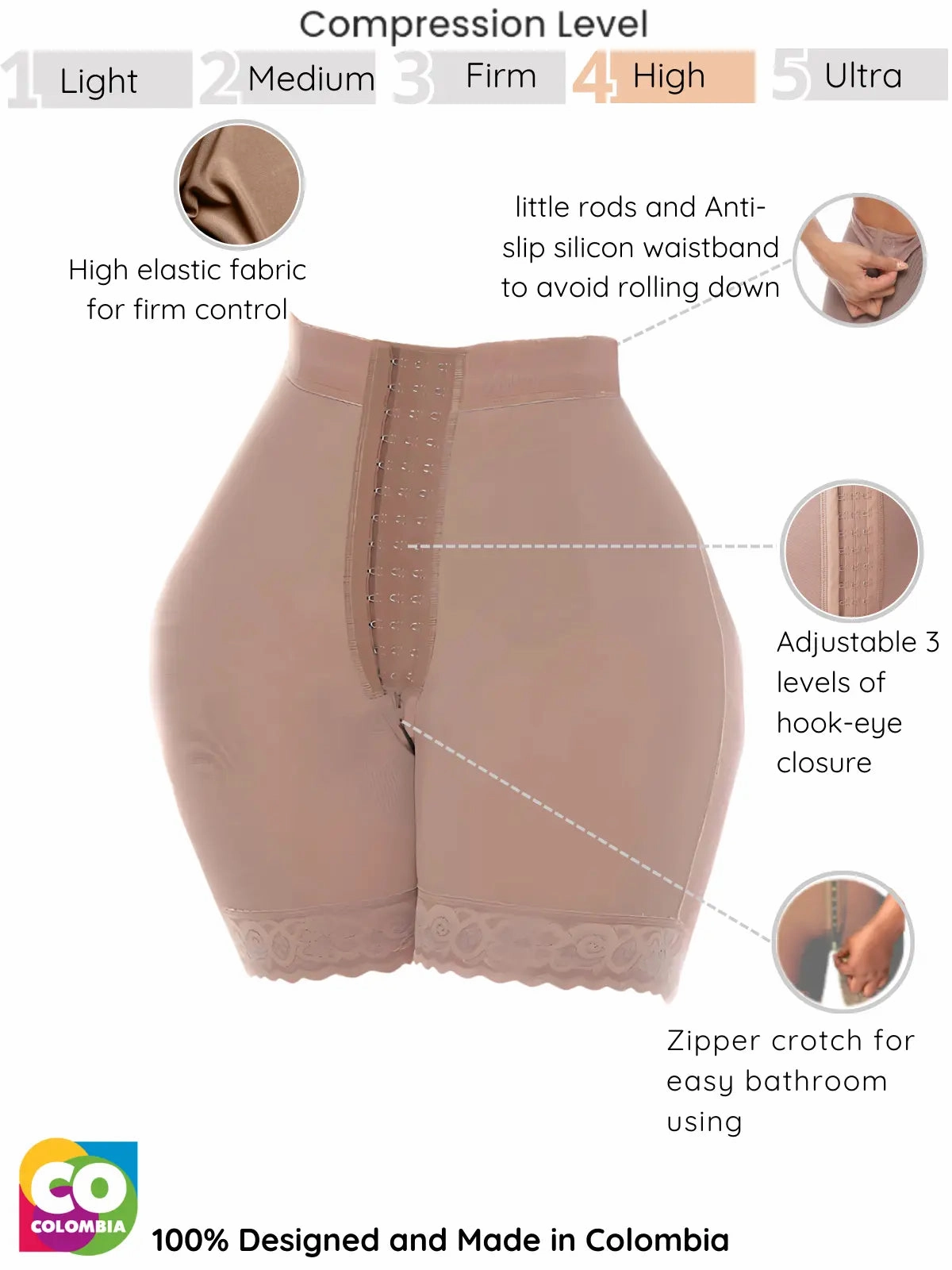 Siluet High Waist Tummy Control Shapewear Shorts