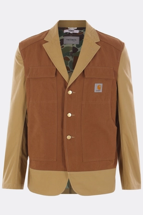 single-breasted jacket in canvas