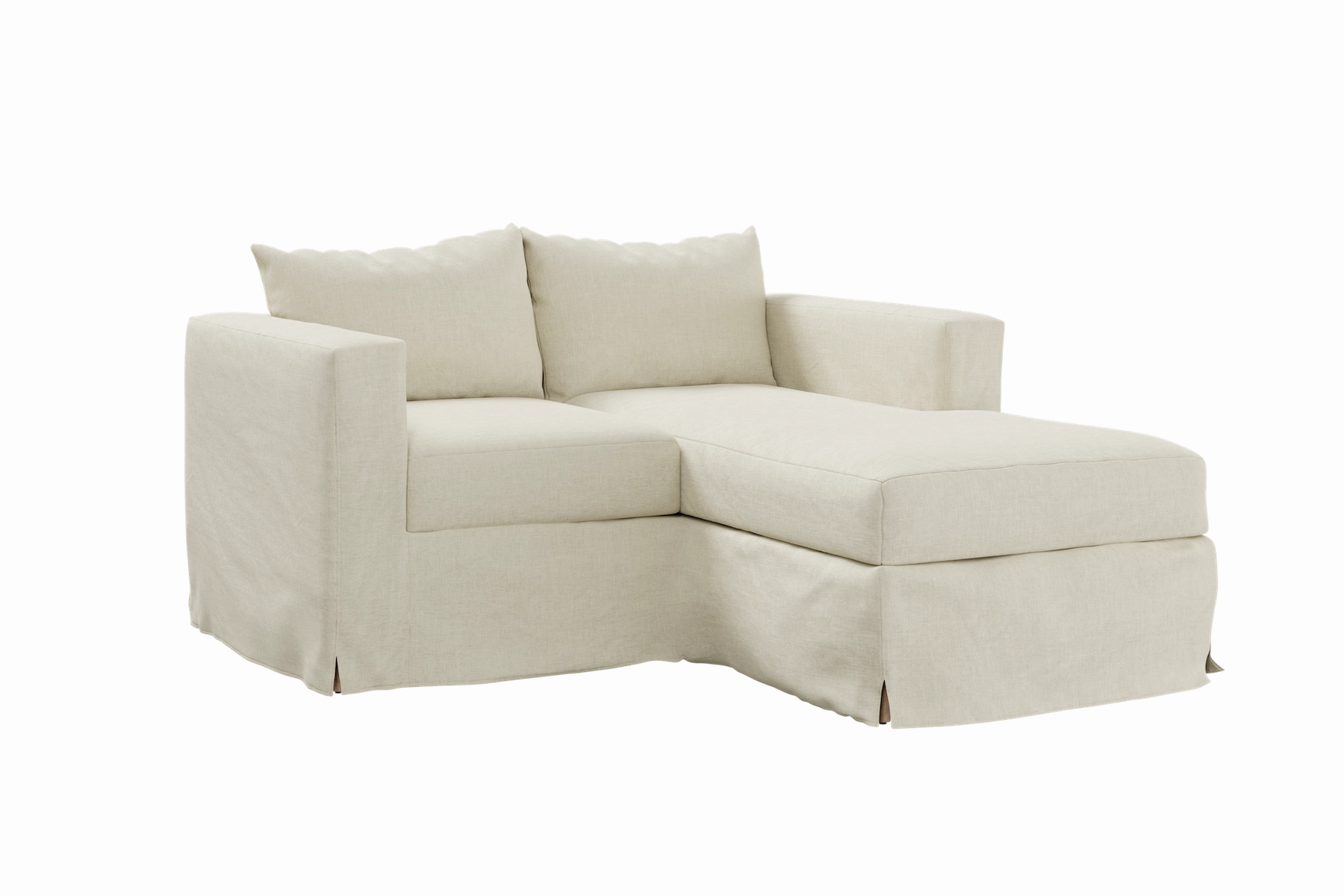 Slipcover: The Essential Loveseat Sectional in Hemp