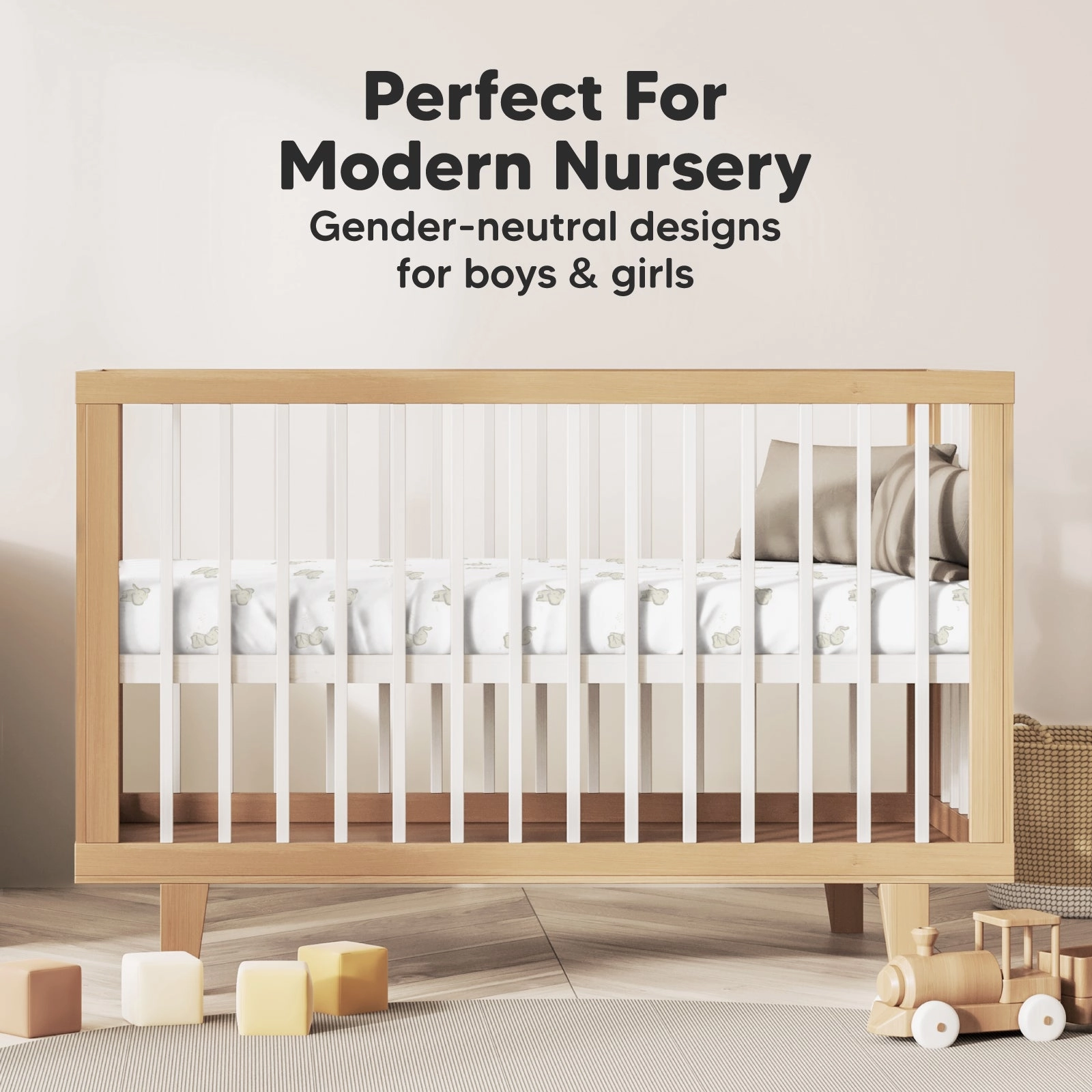 Soothe Fitted Mini Crib Sheet (Cove)