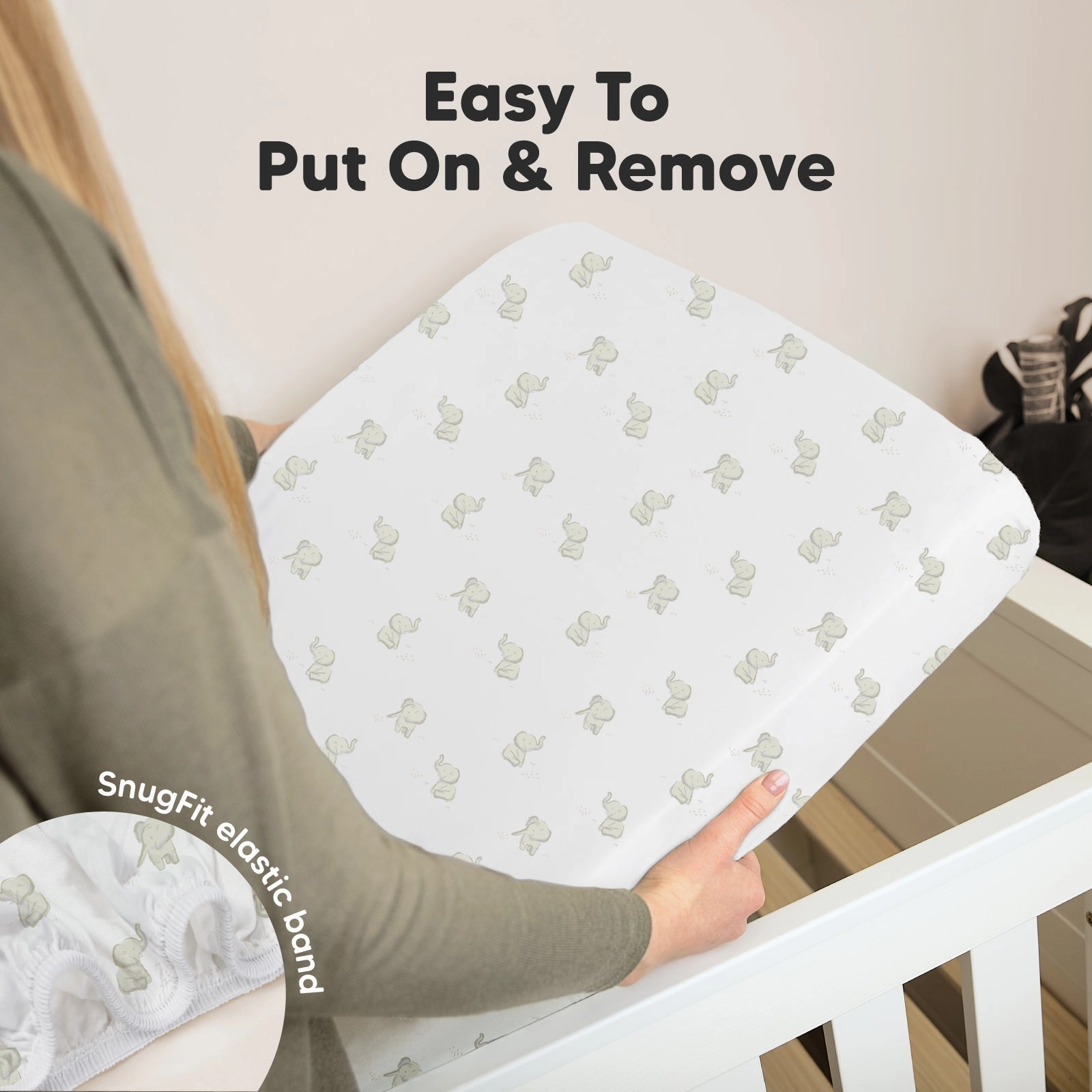 Soothe Fitted Mini Crib Sheet (Cove)