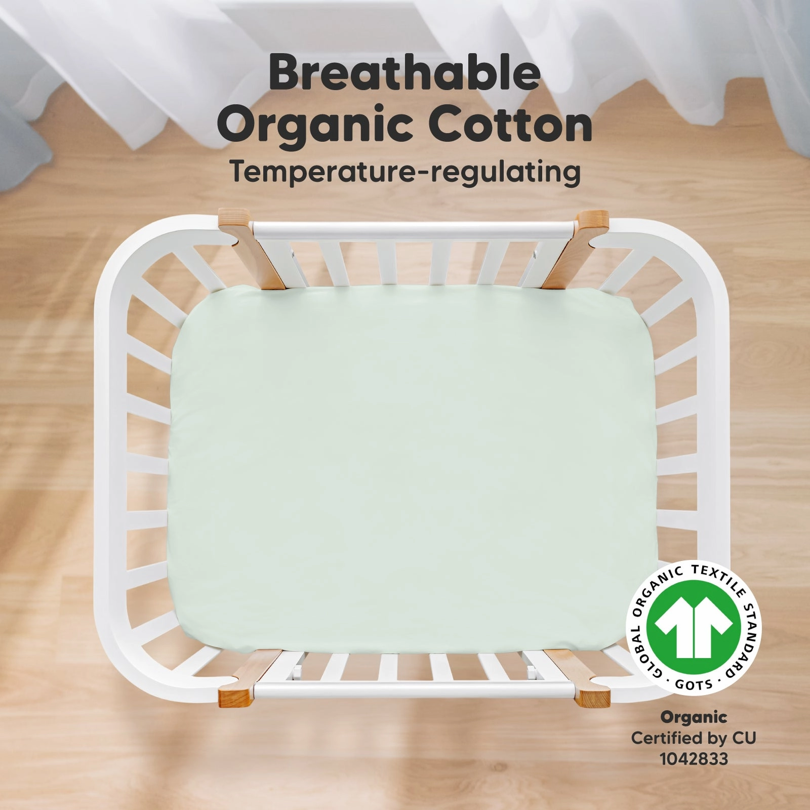 Soothe Fitted Mini Crib Sheet (Cove)