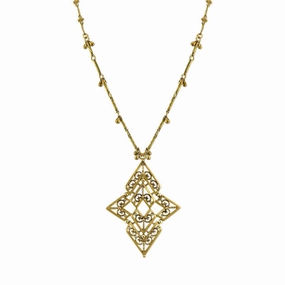 T.R.U. Antiqued Chevron Long Pendant Necklace 36"