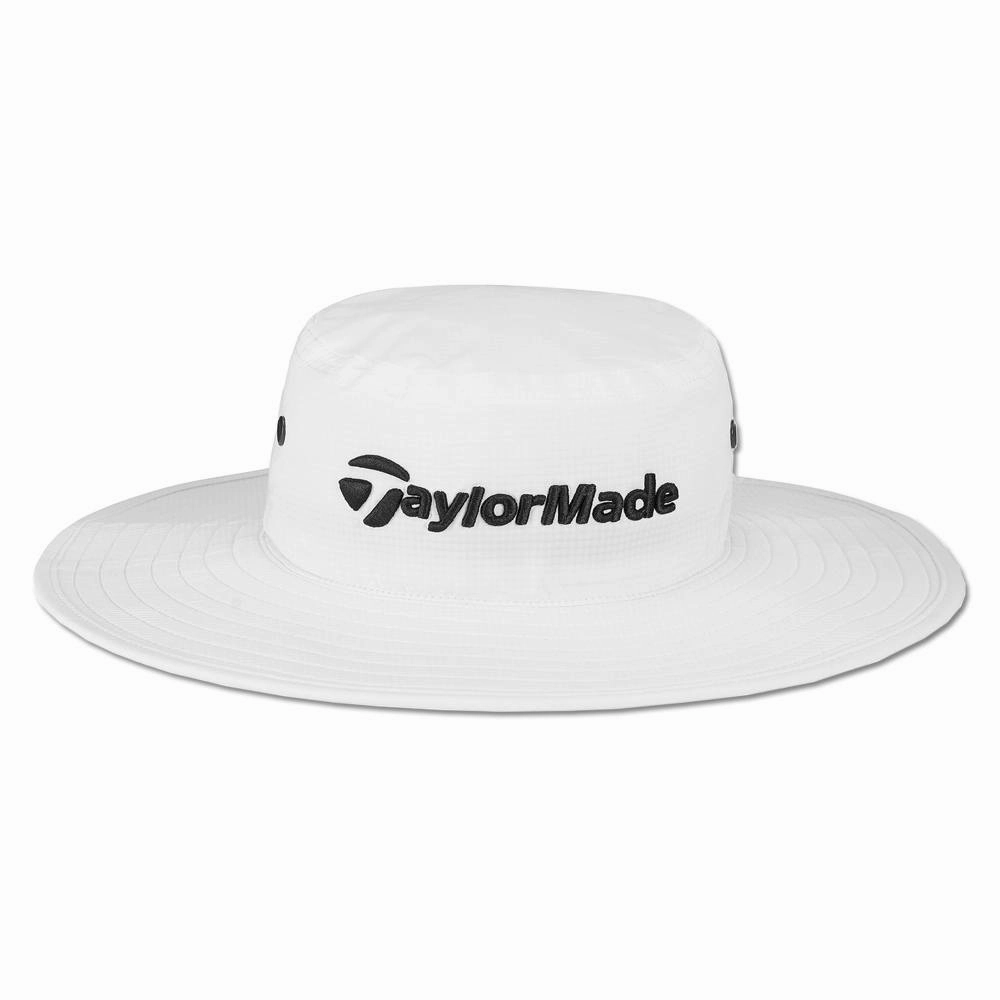 TaylorMade Performance Metal Eyelet Golf Bucket Hat White - 24 Men