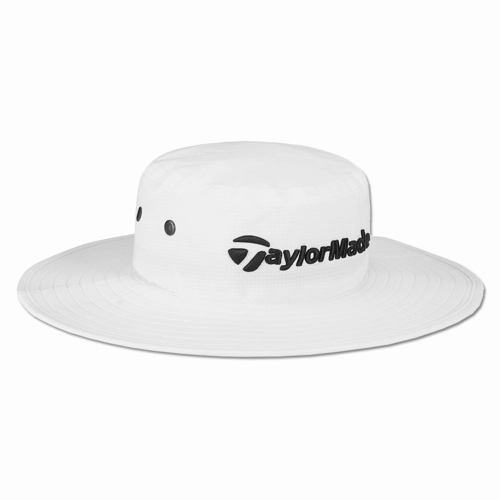 TaylorMade Performance Metal Eyelet Golf Bucket Hat White - 24 Men