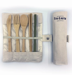 Tru Earth Bamboo Cutlery Set (Fork, Spoon, Knife, Chopsticks, Straw) -