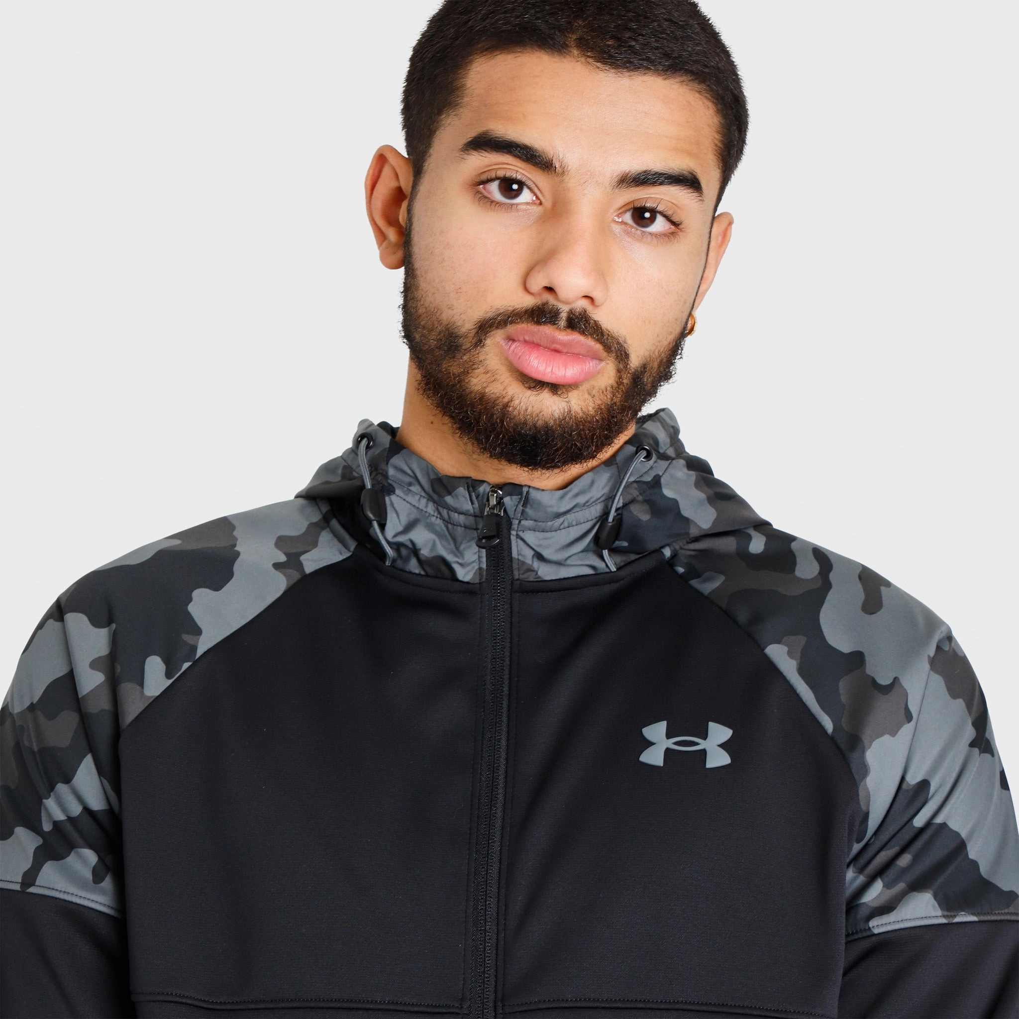 Under Armour Armour Fleece Full Zip Printed Hoodie Black / Pitch Gray