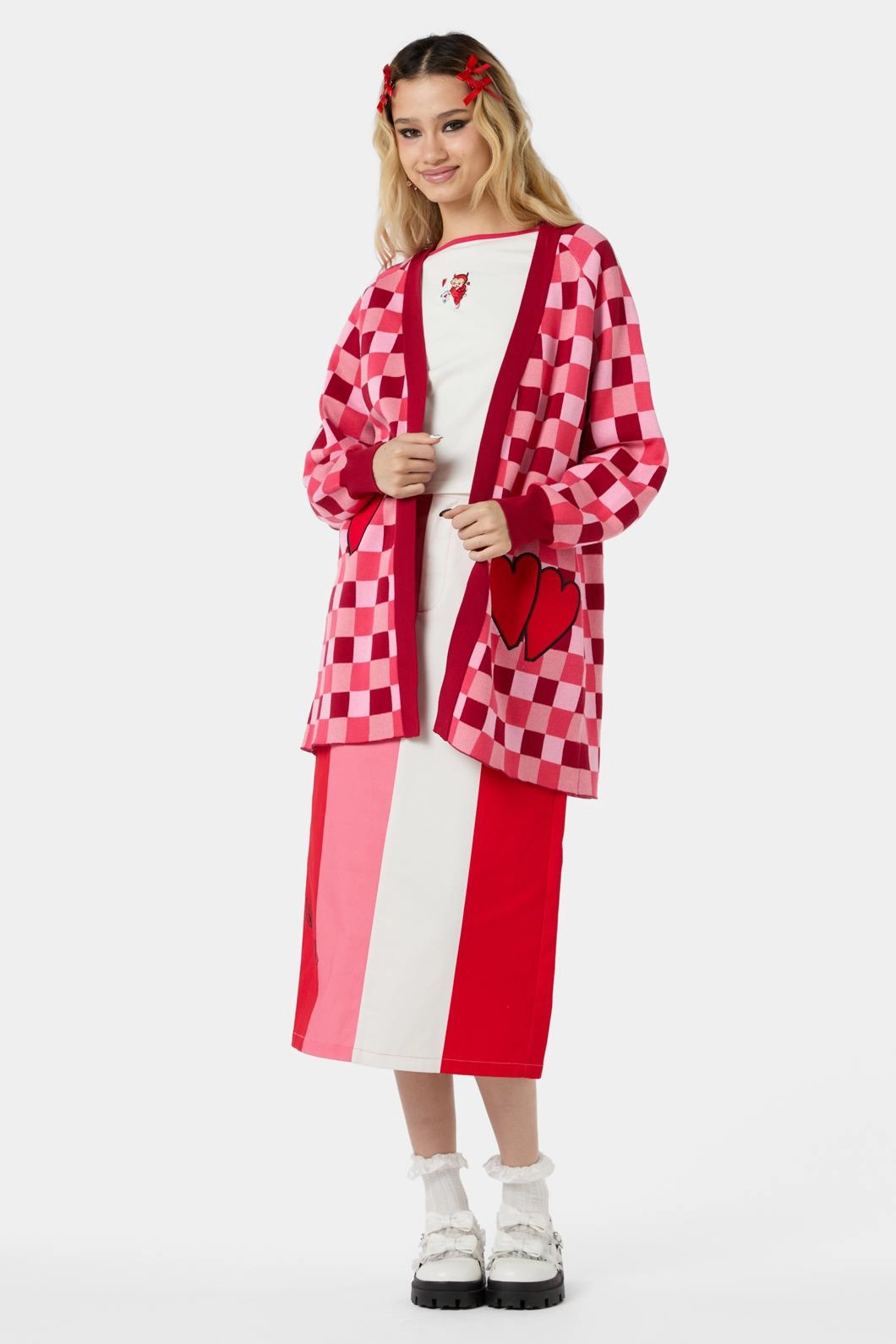 Valentynes Check Cardi