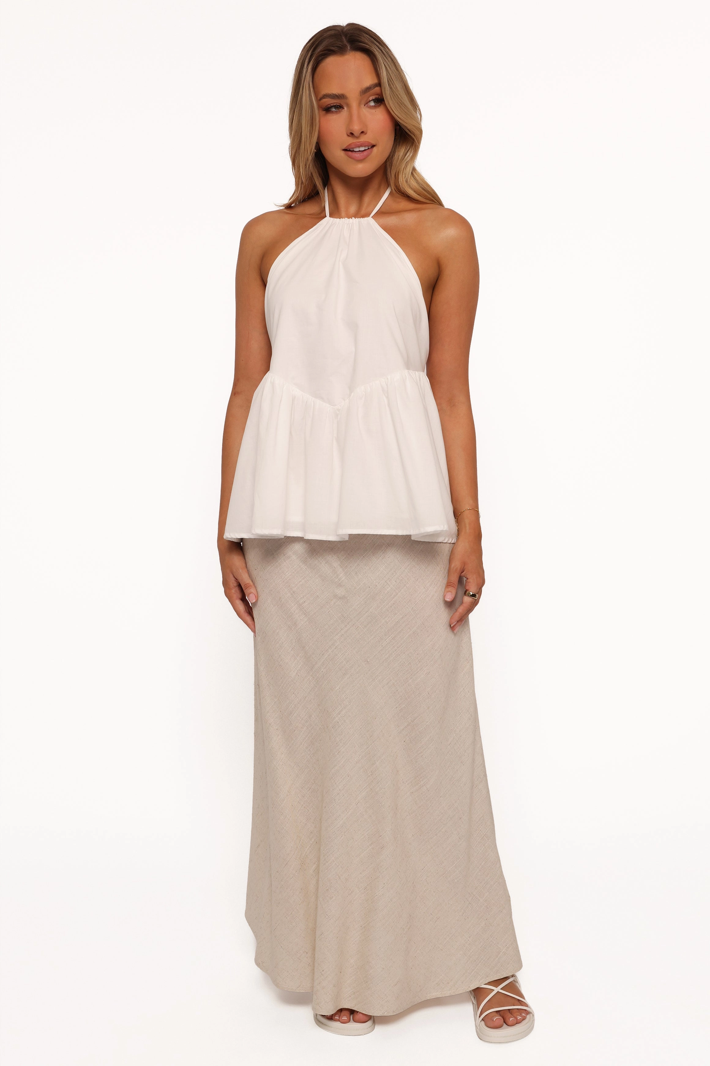 Vanessa Halterneck Top - White